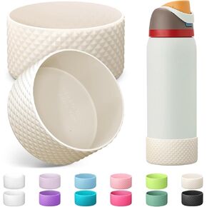 2PCS Silicone Water Bottle Boot for Owala 24 32 40 Oz, Anti-Slip Protective Sleeve Bottom Bumper Protector for FreeSip, Twist, and Flip Stainless Steel Water Bottles