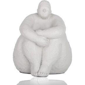 Fat Lady Figurines Yoga Decor,Woman Sculpture Yoga Figurine Creative Woman Ornament Vintage Home Decoration Room Table Craft Gifts (D)