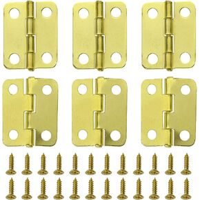 WMYCONGCONG 60 PCS Mini Hinges 0.63" x 0.51" Antique Small Hinges with Replacement Screws for Wooden Box Jewelry Chest Box Cabinet Dollhouse DIY Accessories (Silver)