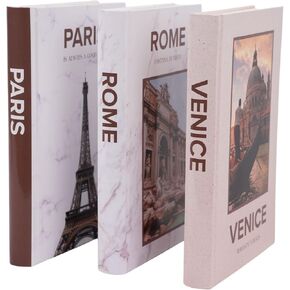 Decorative Books for Home Decor - Set of 3 Hardcover Decor Books for Shelves, Faux Books for Decoration, Shelf Decor Aesthetic, Decoration Books, Designer Books Decor Set (Brown Book Decor Aesthetic)