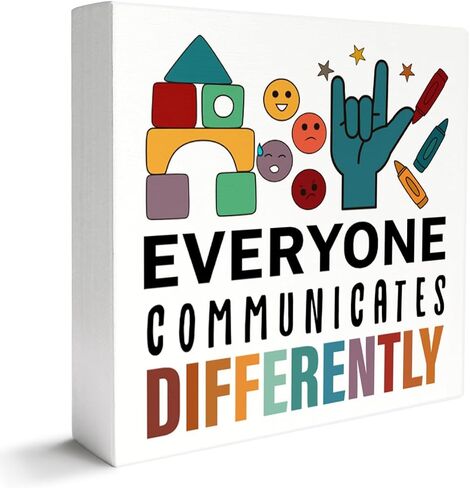 Autism Decor Wooden Box Sign, Autism Awareness Classroom Home Office Desk Decor Kids Autism Decoration, See The Ability Not The Disability, Autism Awareness Month Gifts in Kuwait