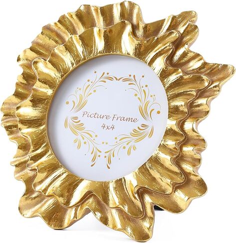 إطارات الصور خمر 4x4 إطارات الصور المستديرة زهرة إطارات الصور ديكور الحائط الأزهار (عباد الشمس البرونزية) in Kuwait
