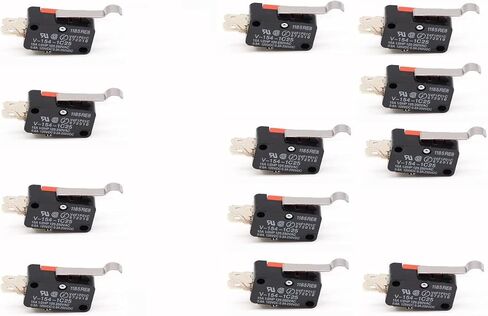 WWZMDiB【12Pcs V-154-1C25】Miniature Limit Switch with Hinged Roller Momentary SPDT Snap Action, Ideal for Arduino, Appliances, and Electronics Snap Action in Saudi Arabia