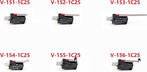 WWZMDiB【12Pcs V-154-1C25】Miniature Limit Switch with Hinged Roller Momentary SPDT Snap Action, Ideal for Arduino, Appliances, and Electronics Snap Action in Saudi Arabia