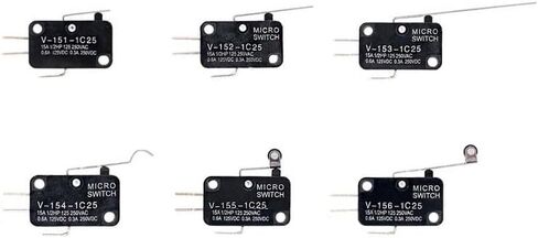WWZMDiB【12Pcs V-154-1C25】Miniature Limit Switch with Hinged Roller Momentary SPDT Snap Action, Ideal for Arduino, Appliances, and Electronics Snap Action in Saudi Arabia