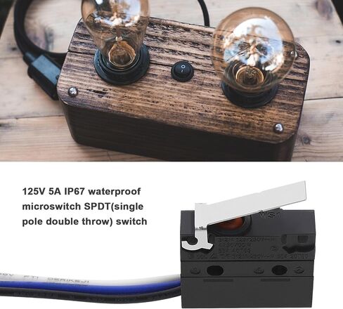 The Lord of the Tools 2pcs SPDT Micro Switches IP67 Waterproof Miniature Microswitch 125V 5A Audio-Visual Equipment Industrial Machinery Snap Action Switch 50cm in Saudi Arabia
