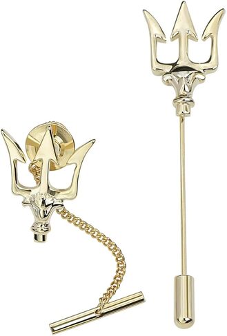 Mens Tie Tack Clutch with Chain Crown Tree of Life Trident Lapel Pins Stick Pin Brooch Wedding Business Gift in Saudi Arabia