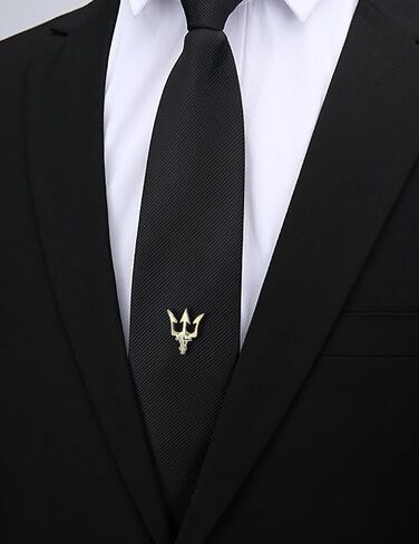 Mens Tie Tack Clutch with Chain Crown Tree of Life Trident Lapel Pins Stick Pin Brooch Wedding Business Gift in Saudi Arabia