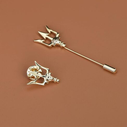 Mens Tie Tack Clutch with Chain Crown Tree of Life Trident Lapel Pins Stick Pin Brooch Wedding Business Gift in Saudi Arabia