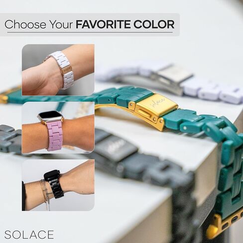 Solace Bands Lightweight Perma Watch Band - Universal Fit for Apple Watch Bands for Women & Men, iWatch Bands for 38mm 40mm 41mm 42mm 44mm 45mm 49mm Ultra, SE, Series 11 10 9 8 7 6 5-1 (Matte Solid) in Saudi Arabia