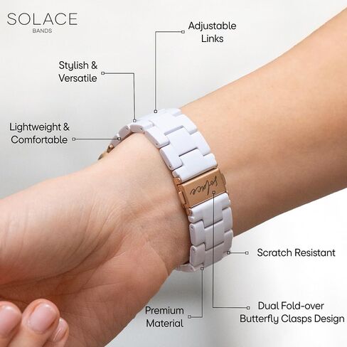 Solace Bands Lightweight Perma Watch Band - Universal Fit for Apple Watch Bands for Women & Men, iWatch Bands for 38mm 40mm 41mm 42mm 44mm 45mm 49mm Ultra, SE, Series 11 10 9 8 7 6 5-1 (Matte Solid) in Saudi Arabia