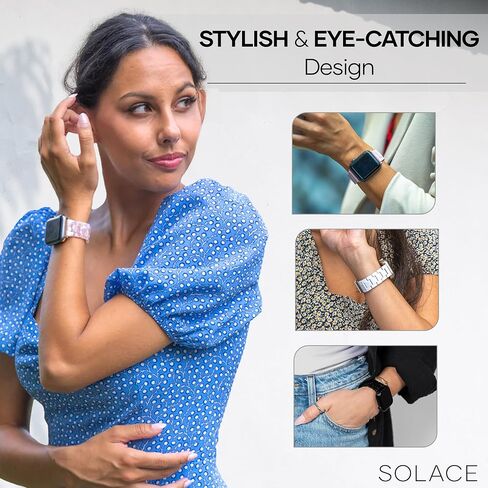 Solace Bands Lightweight Perma Watch Band - Universal Fit for Apple Watch Bands for Women & Men, iWatch Bands for 38mm 40mm 41mm 42mm 44mm 45mm 49mm Ultra, SE, Series 11 10 9 8 7 6 5-1 (Matte Solid) in Saudi Arabia