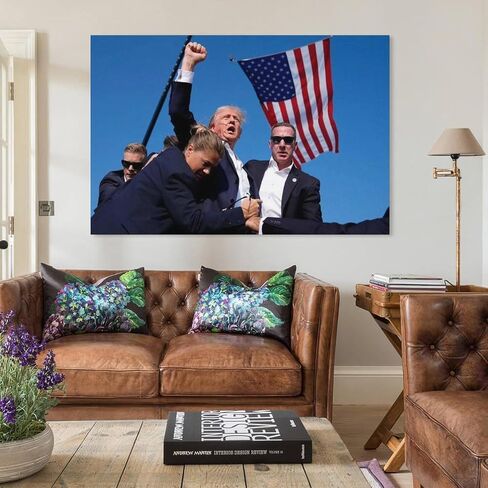 Alicecally Donald Trump Assassination Canvas Poster Wall Art Decor Print Picture Paintings for Living Room Bedroom Decoration 08x12inch(20x30cm) in Saudi Arabia