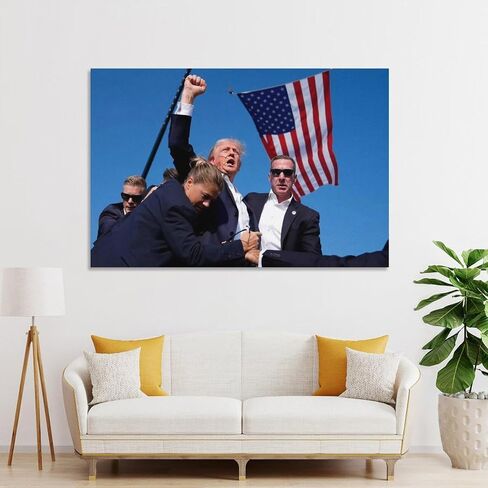 Alicecally Donald Trump Assassination Canvas Poster Wall Art Decor Print Picture Paintings for Living Room Bedroom Decoration 08x12inch(20x30cm) in Saudi Arabia