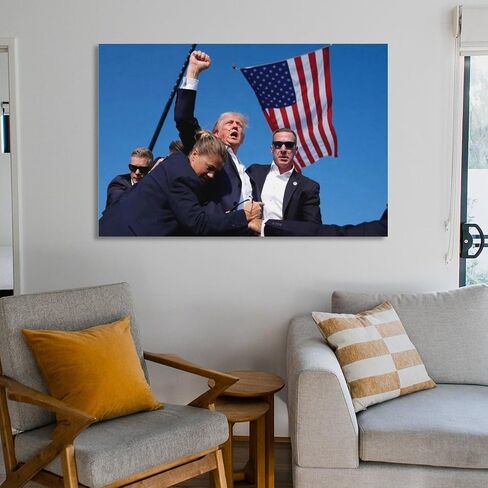 Alicecally Donald Trump Assassination Canvas Poster Wall Art Decor Print Picture Paintings for Living Room Bedroom Decoration 08x12inch(20x30cm) in Saudi Arabia