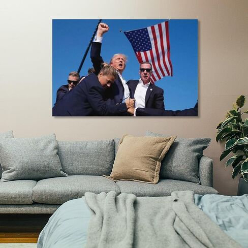 Alicecally Donald Trump Assassination Canvas Poster Wall Art Decor Print Picture Paintings for Living Room Bedroom Decoration 08x12inch(20x30cm) in Saudi Arabia