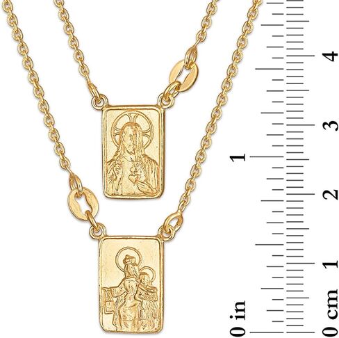 قلادة FRONAY Scapular، قلادة Escapulario مزدوجة الجوانب، مجوهرات دينية راقية، صنع في إيطاليا in Kuwait