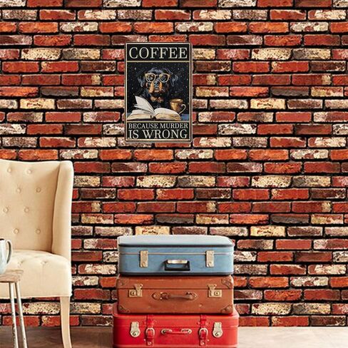 Metal Signs Coffee Because Murder Is Wrong Pekingese Dog Sign Vintage Aluminum Tin Sign for Home Office Kitchen Bar Cafe Garden Wall Decor 12x8 Inch in Saudi Arabia
