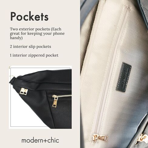 Modern+Chic Sling Bags for Women - Presley Oversized Sling Bag, Vegan Leather Crossbody Bag with Strap & Multiple Pockets (Taupe) in Saudi Arabia
