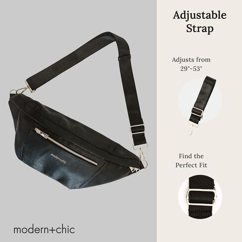 Modern+Chic Sling Bags for Women - Presley Oversized Sling Bag, Vegan Leather Crossbody Bag with Strap & Multiple Pockets (Taupe) in Saudi Arabia