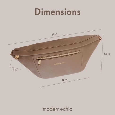 Modern+Chic Sling Bags for Women - Presley Oversized Sling Bag, Vegan Leather Crossbody Bag with Strap & Multiple Pockets (Taupe) in Saudi Arabia
