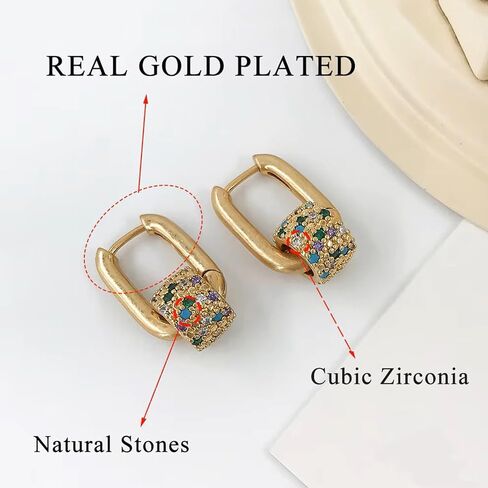 Gold Earrings for Women Chunky Drop Dangle Statement Earrings Trendy Link Earring Jewelry Detachable two wear styles in Saudi Arabia