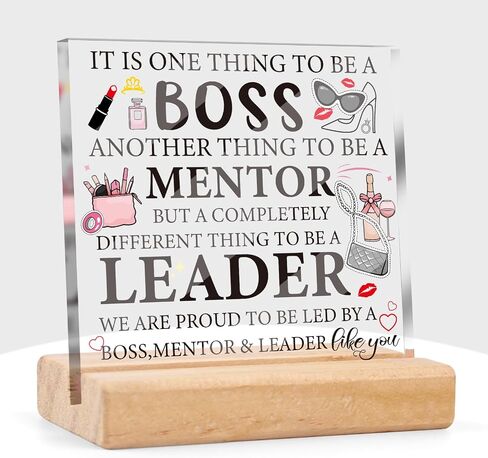 ديكور مكتب سيدة بوس - هدايا Shejdgart Boss Lady للنساء من الأكريليك، لوحة مكتب مع حامل خشبي، اقتباسات ملهمة، هدايا يوم الرؤساء، هدية تقدير لرؤساء عيد الميلاد، زعيم معلمه in Saudi Arabia