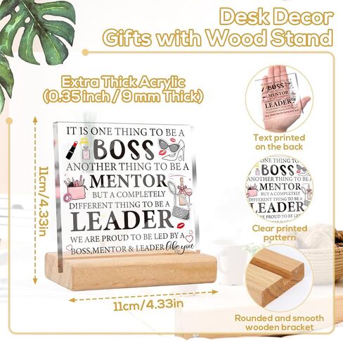 ديكور مكتب سيدة بوس - هدايا Shejdgart Boss Lady للنساء من الأكريليك، لوحة مكتب مع حامل خشبي، اقتباسات ملهمة، هدايا يوم الرؤساء، هدية تقدير لرؤساء عيد الميلاد، زعيم معلمه in Saudi Arabia