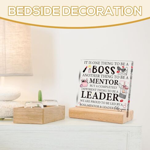 ديكور مكتب سيدة بوس - هدايا Shejdgart Boss Lady للنساء من الأكريليك، لوحة مكتب مع حامل خشبي، اقتباسات ملهمة، هدايا يوم الرؤساء، هدية تقدير لرؤساء عيد الميلاد، زعيم معلمه in Saudi Arabia