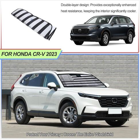 مظلة أمامية للزجاج الأمامي لسيارة Honda CRV 2023-2024، مظلة شمسية للنافذة الأمامية، قناع شمس عاكس قابل للطي، غطاء درع الشاشة وحاجب للأشعة فوق البنفسجية ودرع حراري in Kuwait