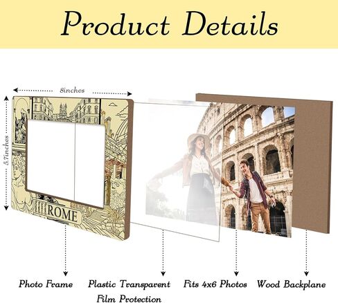 Alaska Picture Frame - 4x6 Alaskan Adventure Themed Wooden Frame with Stand, Gifts for Family Vacation Honeymoon Wedding, Home Office Desk Holiday Decorations - 13 in Saudi Arabia