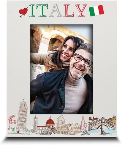ELLA BUSTA-Italy Picture frame-Wedding, Engaged, Honeymoon, Vacation in Italy- UV Print Italy symbols Design set (5x7 Vertical) in Saudi Arabia