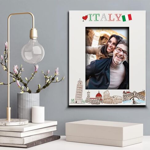 ELLA BUSTA-Italy Picture frame-Wedding, Engaged, Honeymoon, Vacation in Italy- UV Print Italy symbols Design set (5x7 Vertical) in Saudi Arabia