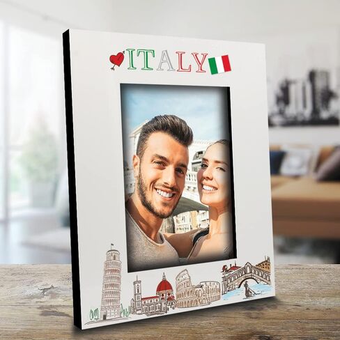 ELLA BUSTA-Italy Picture frame-Wedding, Engaged, Honeymoon, Vacation in Italy- UV Print Italy symbols Design set (5x7 Vertical) in Saudi Arabia