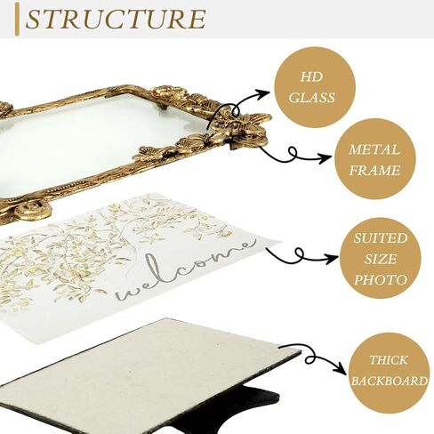 إطار صورة ذهبي عتيق، إطار صورة فراشة معدني مزخرف مقاس 6 × 4 مع واجهة زجاجية، عرض صورة عتيقة لتعليق جدار الطاولة، أفكار للهدايا in Kuwait