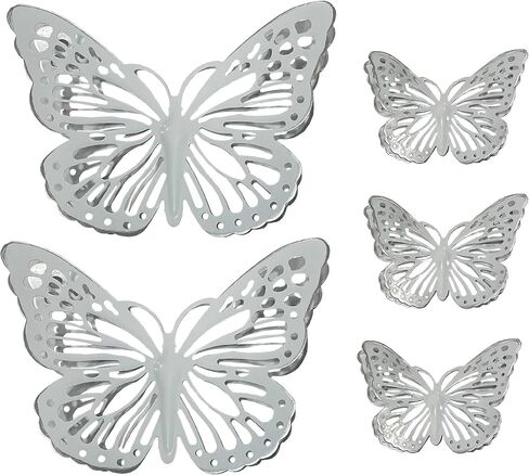 PREMIUS 5 Piece Metal Butterfly Accents Wall Decor Set, Premium Metal Material with Charming & Stunning Design, Perfect for Living Room, and Bedroom Decor, Gold, (3) 6 Inches, (2) 12 Inches in Saudi Arabia