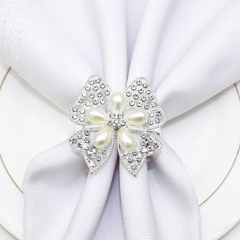 MIAO JIN 8 قطع شريط منديل دائري على شكل قوس منديل حلقة منديل بإبزيم ملحقات تزيين الطاولة، عيد الشكر، النزهة، لم شمل الأسرة، تزيين الزفاف، المطعم، حفلة عيد الميلاد in Kuwait