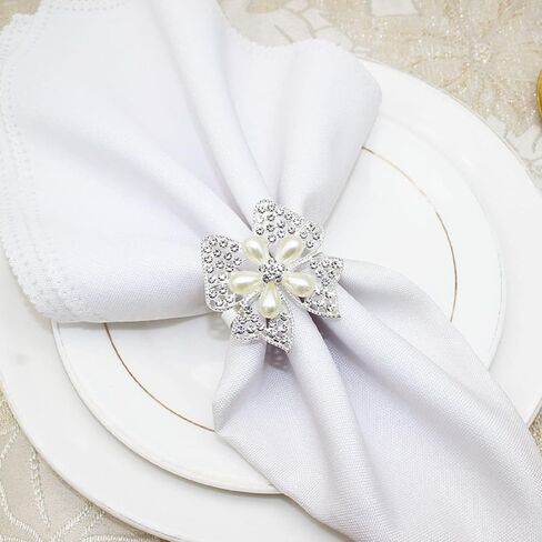 MIAO JIN 8 قطع شريط منديل دائري على شكل قوس منديل حلقة منديل بإبزيم ملحقات تزيين الطاولة، عيد الشكر، النزهة، لم شمل الأسرة، تزيين الزفاف، المطعم، حفلة عيد الميلاد in Kuwait