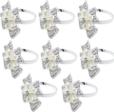 MIAO JIN 8 قطع شريط منديل دائري على شكل قوس منديل حلقة منديل بإبزيم ملحقات تزيين الطاولة، عيد الشكر، النزهة، لم شمل الأسرة، تزيين الزفاف، المطعم، حفلة عيد الميلاد in Kuwait