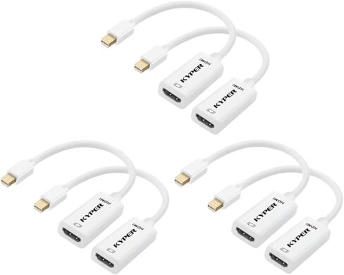 Kyper USKyper-2788 2 Pack Mini DisplayPort to HDMI Mini DP متوافق مع Thunderbolt MacBook Pro، MacBook Air، Mac Mini، Microsoft Surface Pro 3/4، إلخ (2) in Kuwait