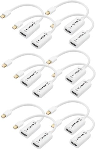 Kyper USKyper-2788 2 Pack Mini DisplayPort to HDMI Mini DP متوافق مع Thunderbolt MacBook Pro، MacBook Air، Mac Mini، Microsoft Surface Pro 3/4، إلخ (2) in Kuwait