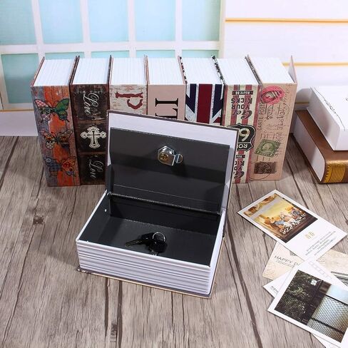 Dictionary Book Safe Security Box for Cash Jewelry and Valuables Portable Hidden Storage with Key and Combination Lock for Home Office Travel in Saudi Arabia