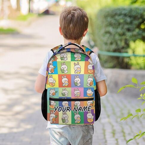 Bunny Backpacks for Girls, 16 Inch Cute Print Backpack for School, Black Lightweight Bookbag for Travel in Saudi Arabia