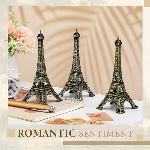Shimeyao 3 Pcs Eiffel Tower Cake Topper Paris Eiffel Tower Centerpiece Mini Statue Decor Figurine Table Tower Eiffel Home Decoration for Party in Kuwait