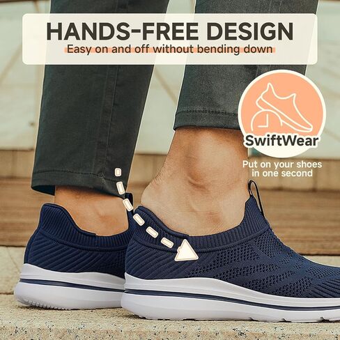 Men's Hands-Free Slip On Sneakers | Laceless Walking Shoes for Gym/Travel/Office in Saudi Arabia