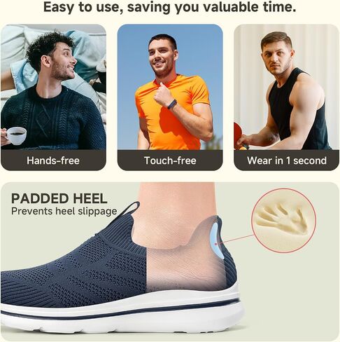 Men's Hands-Free Slip On Sneakers | Laceless Walking Shoes for Gym/Travel/Office in Saudi Arabia