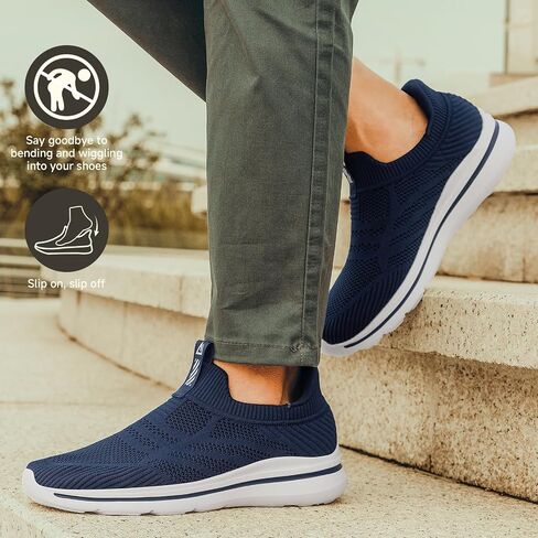 Men's Hands-Free Slip On Sneakers | Laceless Walking Shoes for Gym/Travel/Office in Saudi Arabia