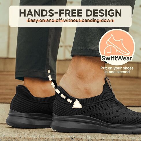 Men's Hands-Free Slip On Sneakers | Laceless Walking Shoes for Gym/Travel/Office in Saudi Arabia