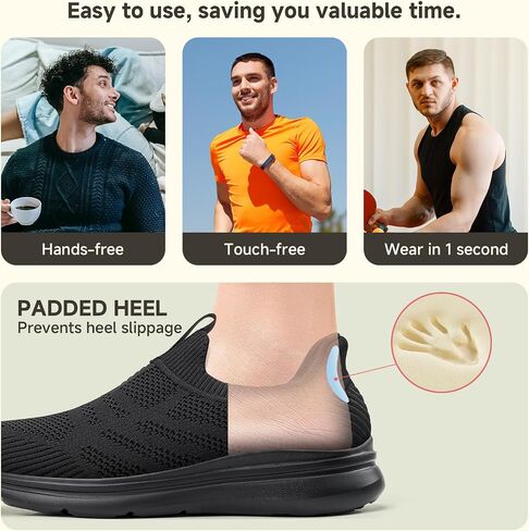 Men's Hands-Free Slip On Sneakers | Laceless Walking Shoes for Gym/Travel/Office in Saudi Arabia