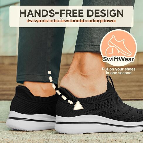 Men's Hands-Free Slip On Sneakers | Laceless Walking Shoes for Gym/Travel/Office in Saudi Arabia